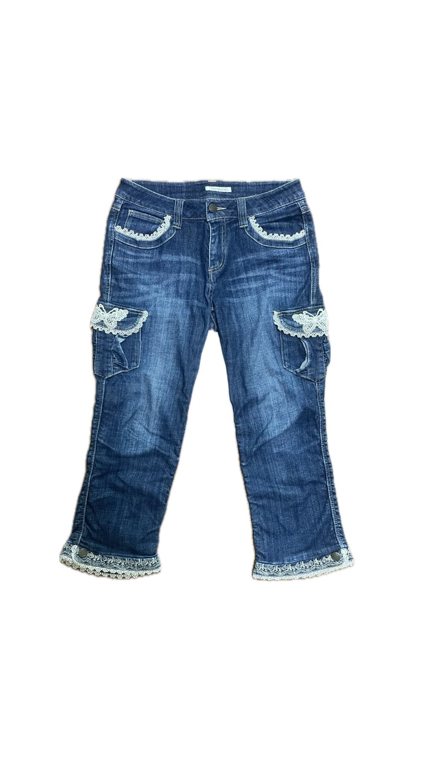 엑시즈팜 레이스 데님 7부 팬츠 상품이미지2