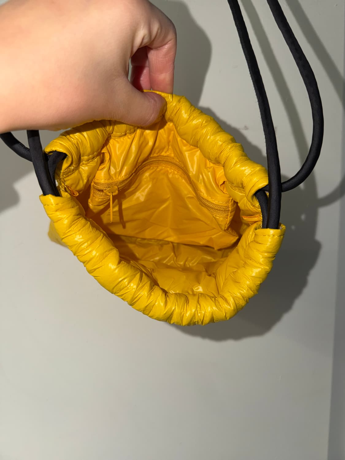 일본빈티지 엘로우 패딩 미니백 상품이미지3