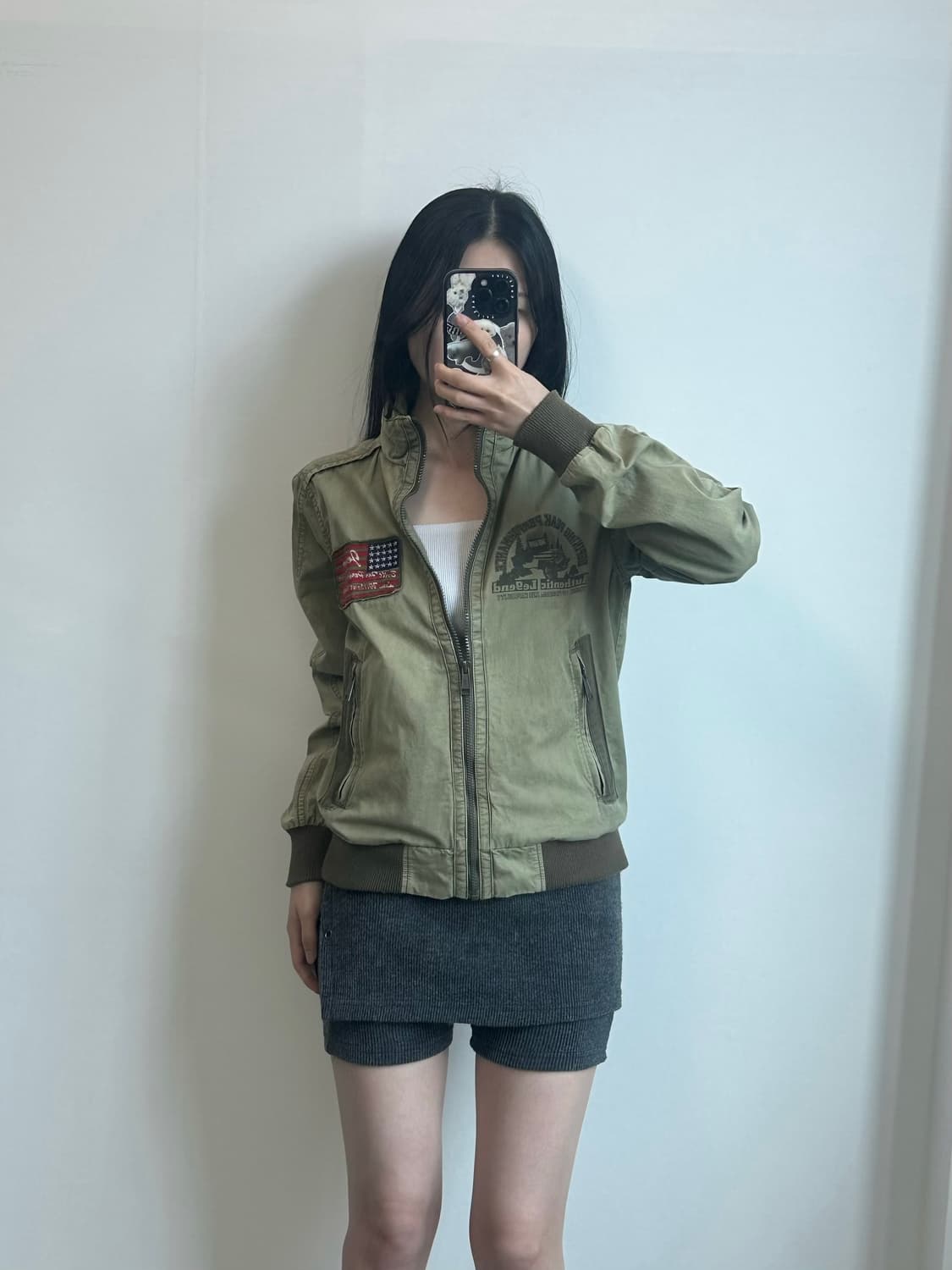 Jeep 지프 성조기 카키 봄버 자켓 상품이미지1