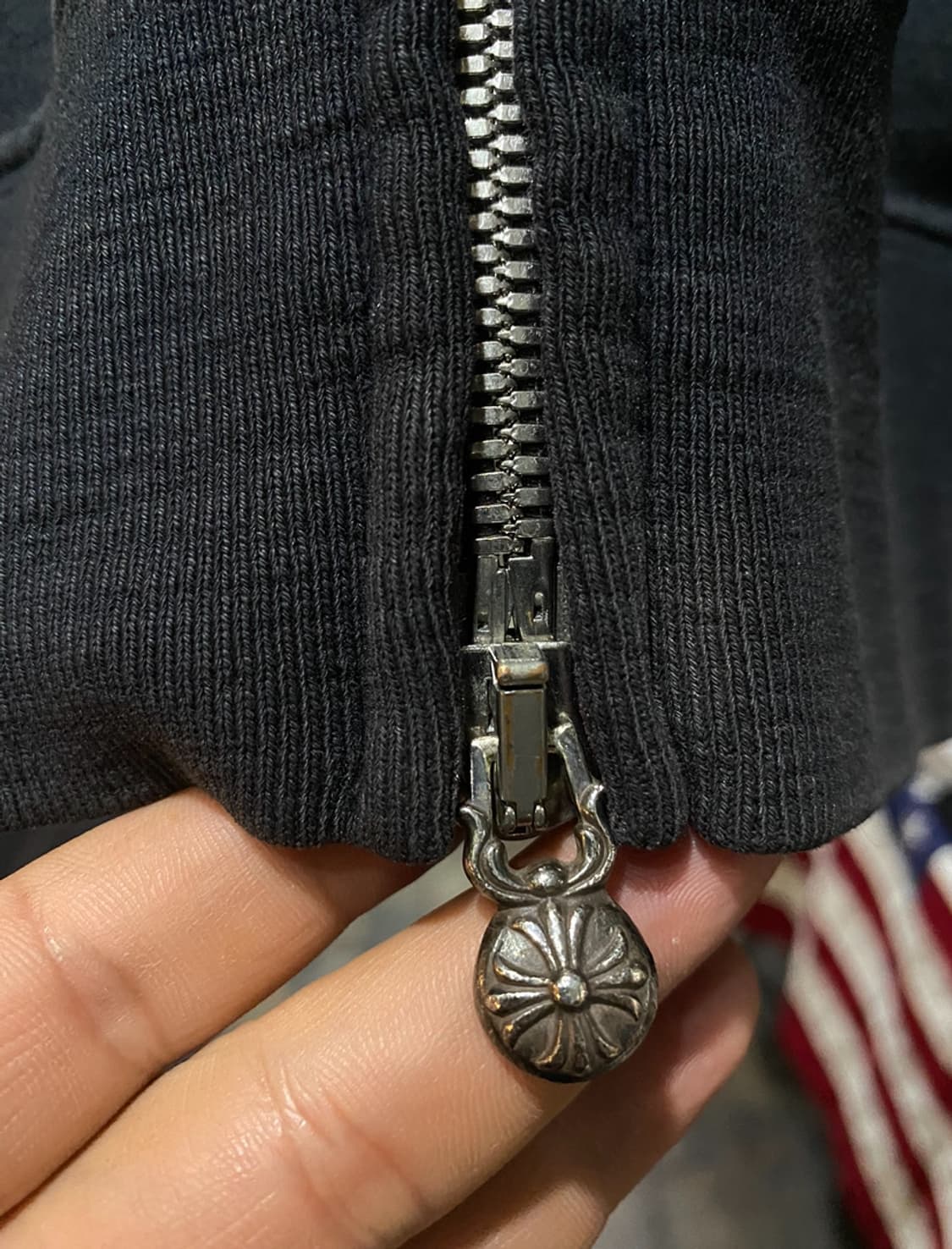 90s Chrome Hearts 크롬하츠 크로스 레더 후드집업 상품이미지5