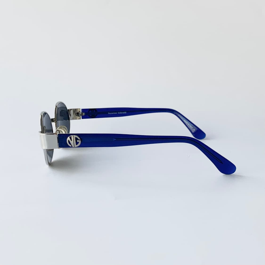 969 데드스탁 빈티지선글라스 실버 슬림 오벌 블루 픽키 상품이미지4