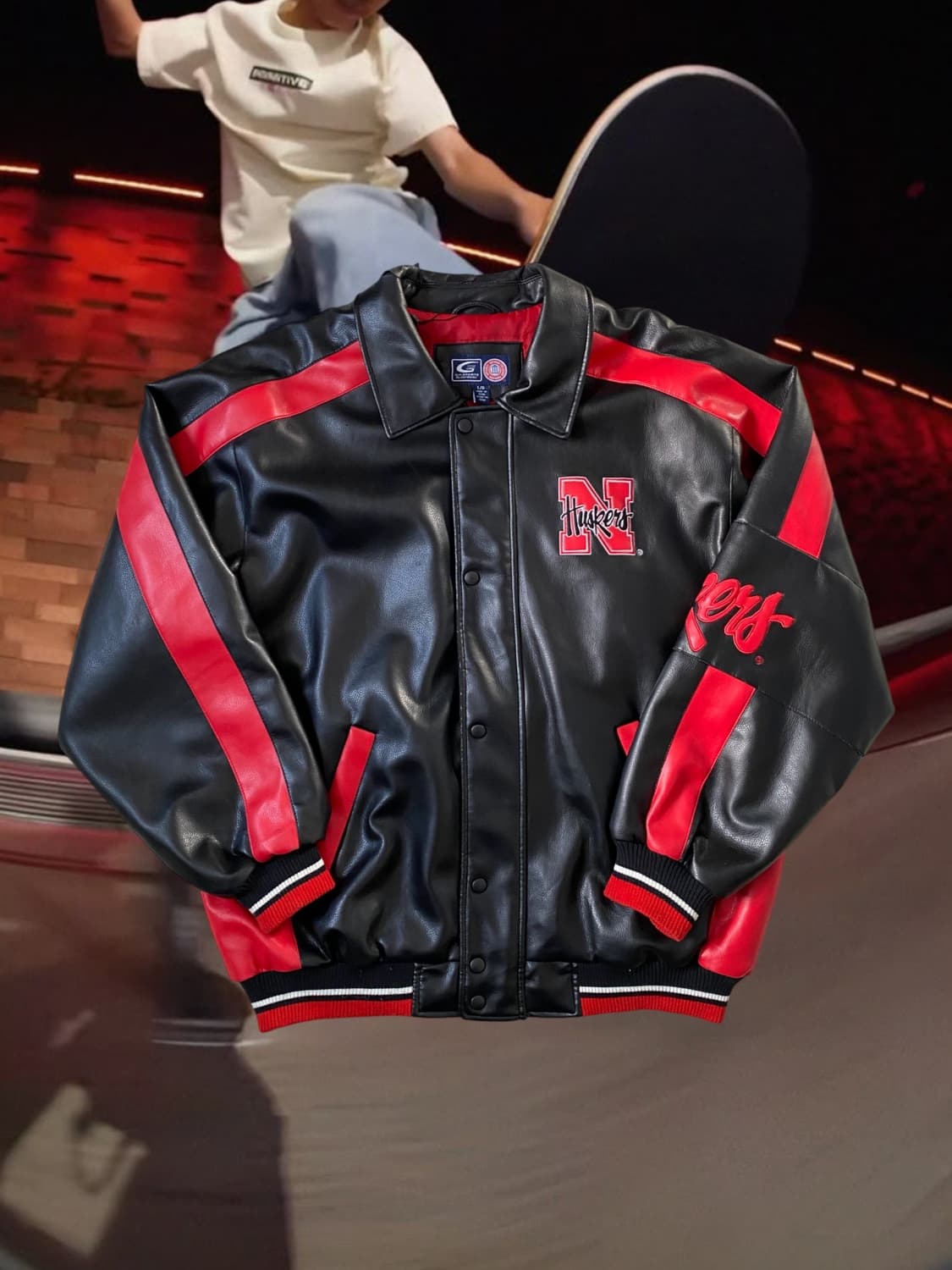 지쓰리 스포츠 허스커스 레더 바시티 자켓 (Man 3XL) AB1814 상품이미지1