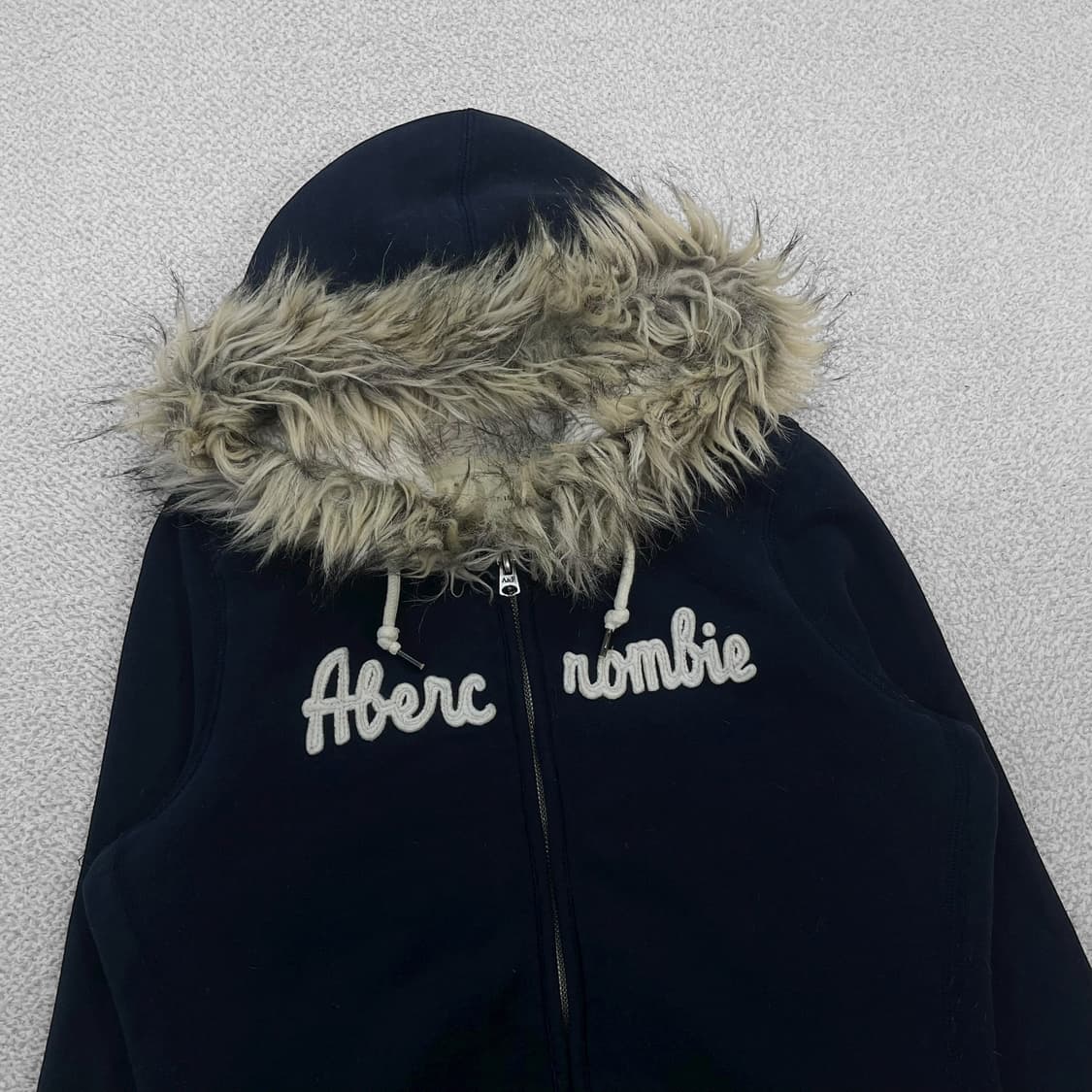 아베크롬비 스펠 로고 울프죠 후드퍼 집업 네이비 상품이미지3