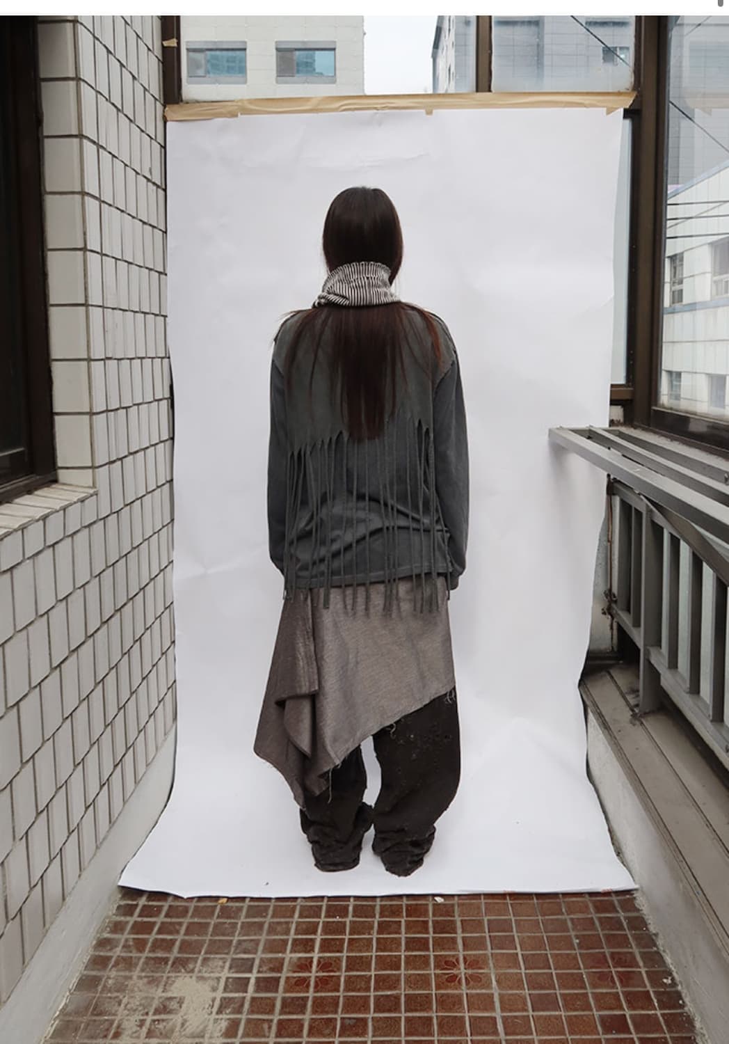 (구매) 0tape back fringe tee 상품이미지1