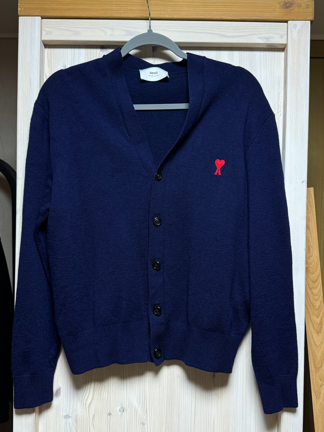 아미 메리노울 네이비 가디건 상품이미지1