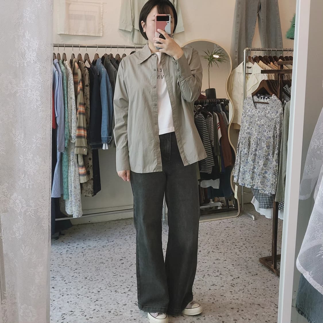 The shop tk 카키그레이 셔츠 상품이미지10