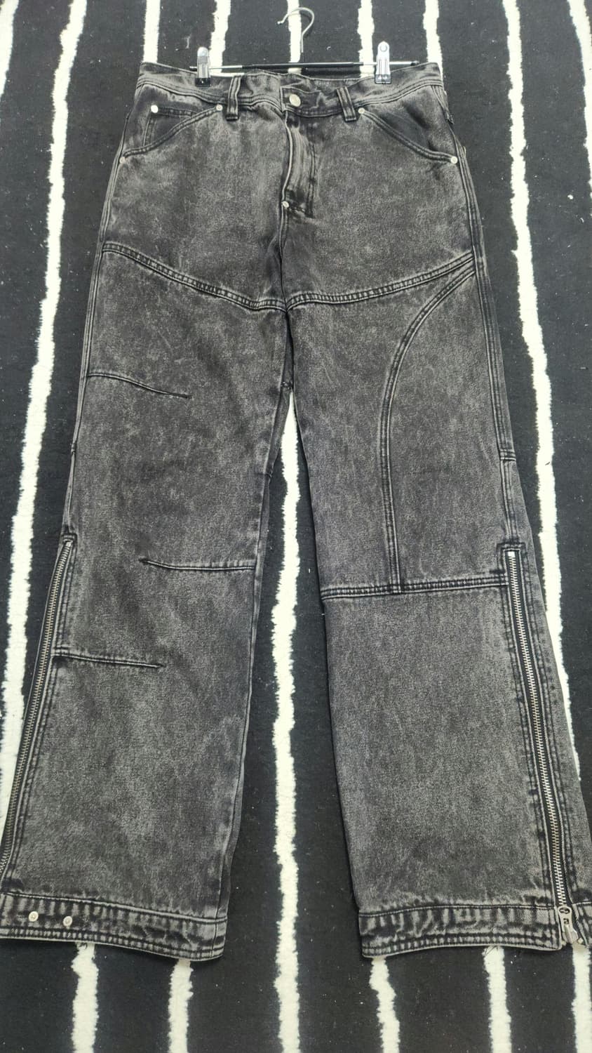 앤더슨벨 블리치드 워시드 지퍼 진 상품이미지2