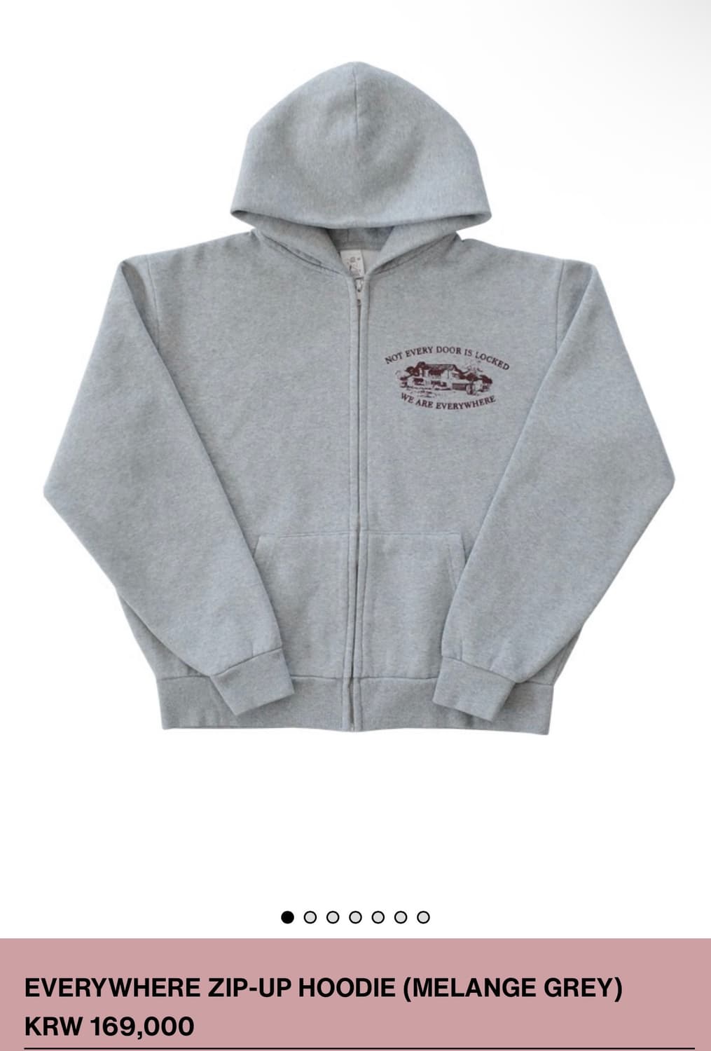 EVERYWHERE ZIP-UP HOODIE (MELANGE GREY) 상품이미지1