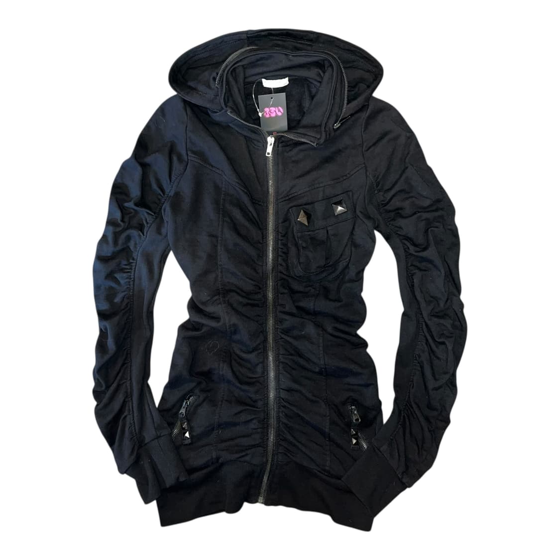 셔링 스터드 y2k 후드집업 펑크갸루 상품이미지1