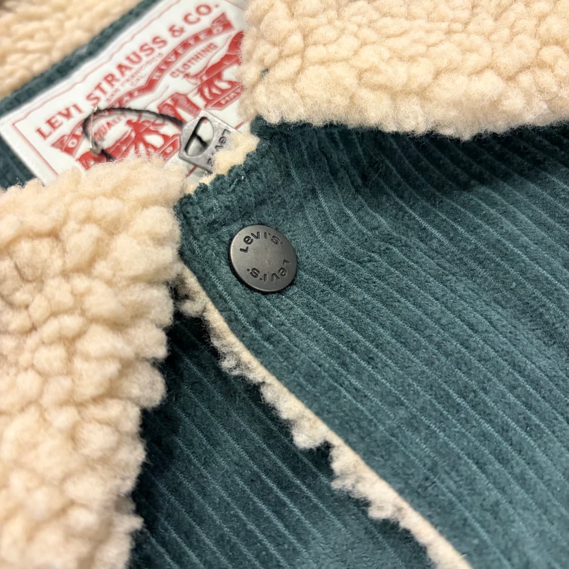 [XL] 리바이스 타입 3 코듀로이 쉐르파 트러커 자켓 그린 B979 상품이미지4