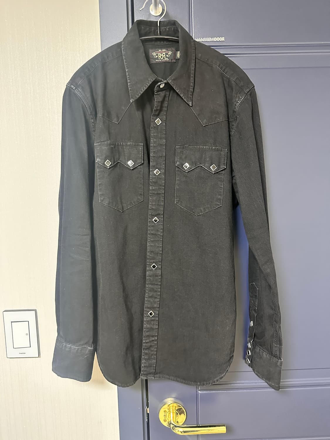 RRL 블랙 데님 웨스턴 셔츠 M 상품이미지2