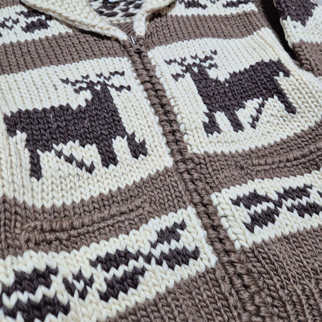 Chieftain 핸드니트 사슴 코위찬 니트자켓 L 상품이미지2