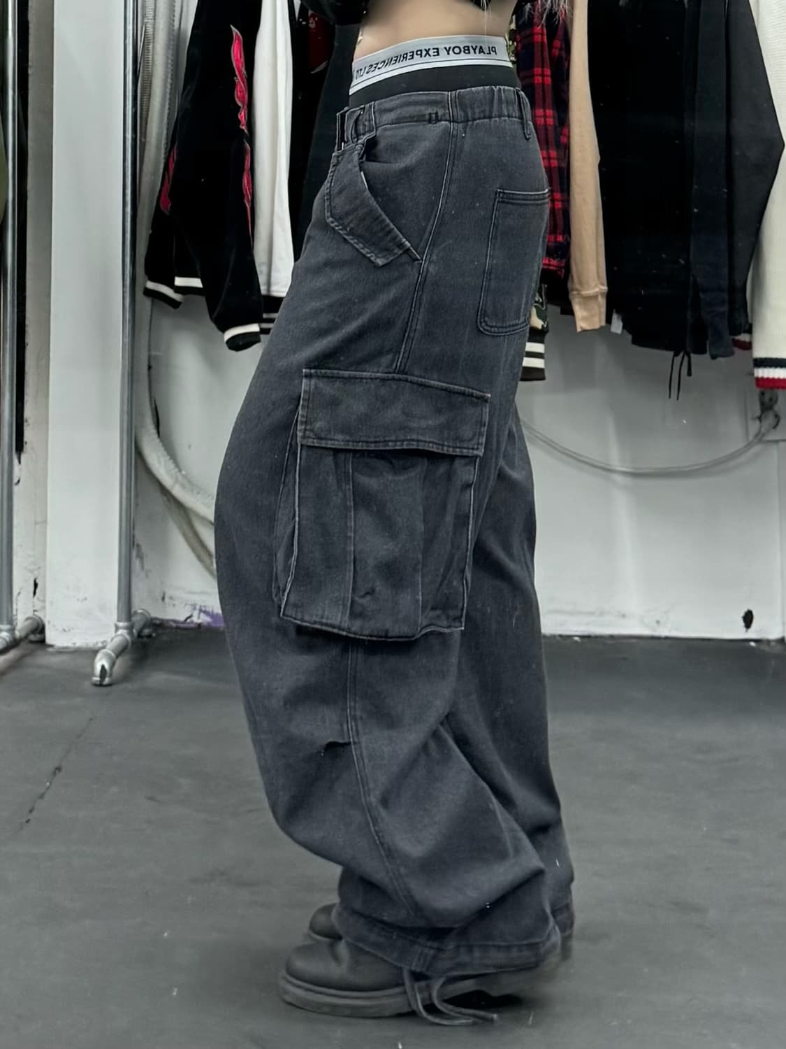 VTG 와이드 데님 카고팬츠 상품이미지2