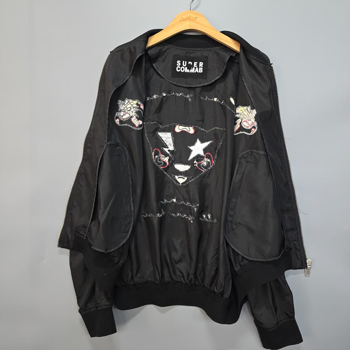 슈퍼콤마비(SUPER COMMA B) 자수 블루종 블랙 L 상품이미지7