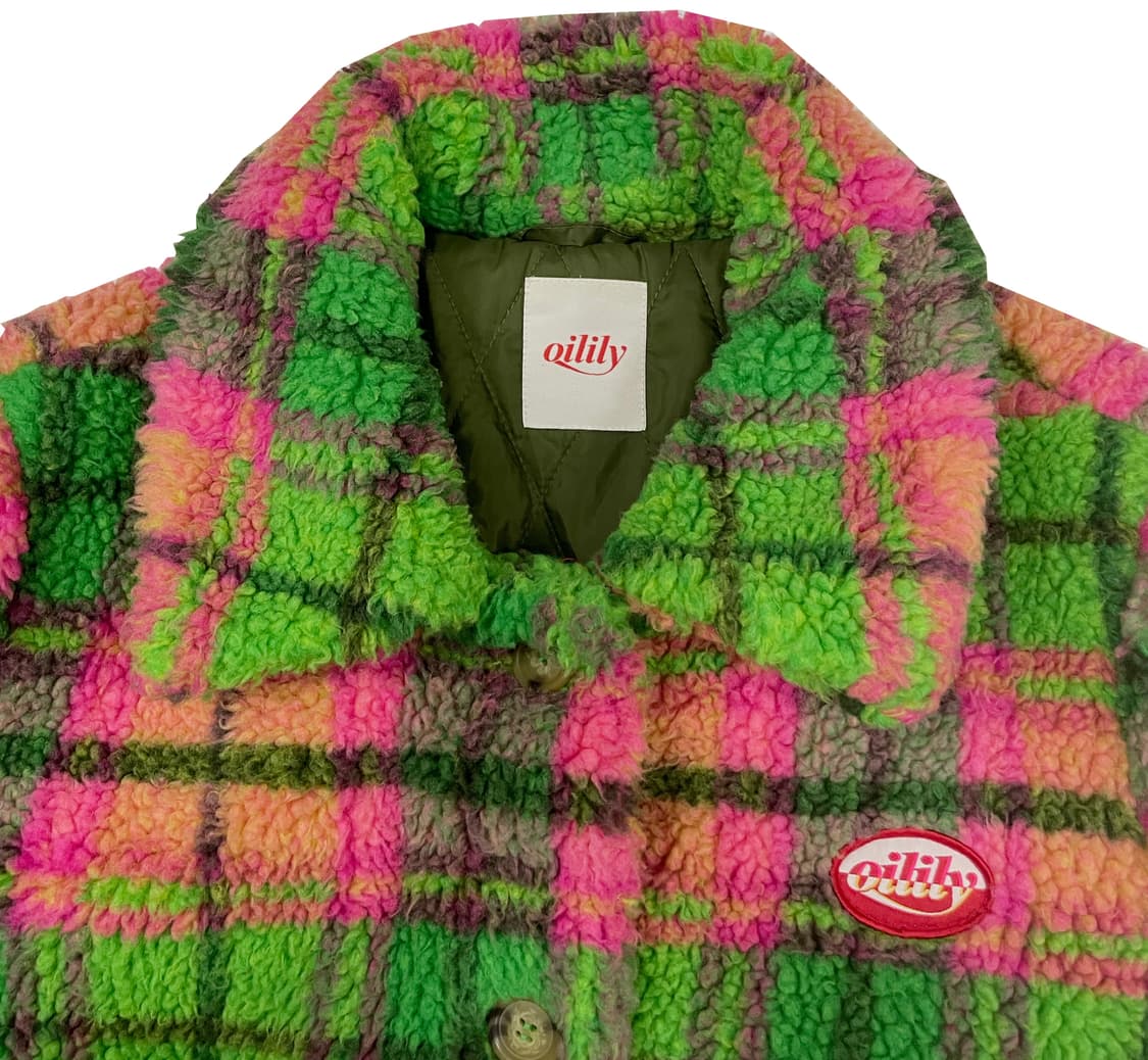 오일릴리 체크 퍼 점퍼 자켓 S 상품이미지3