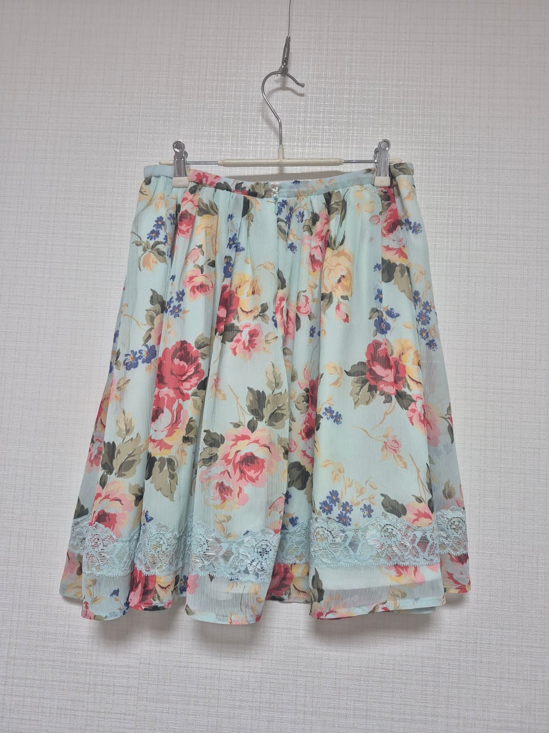 리즈리사 수선품 큰꽃프린트 블루 스커트 상품이미지5