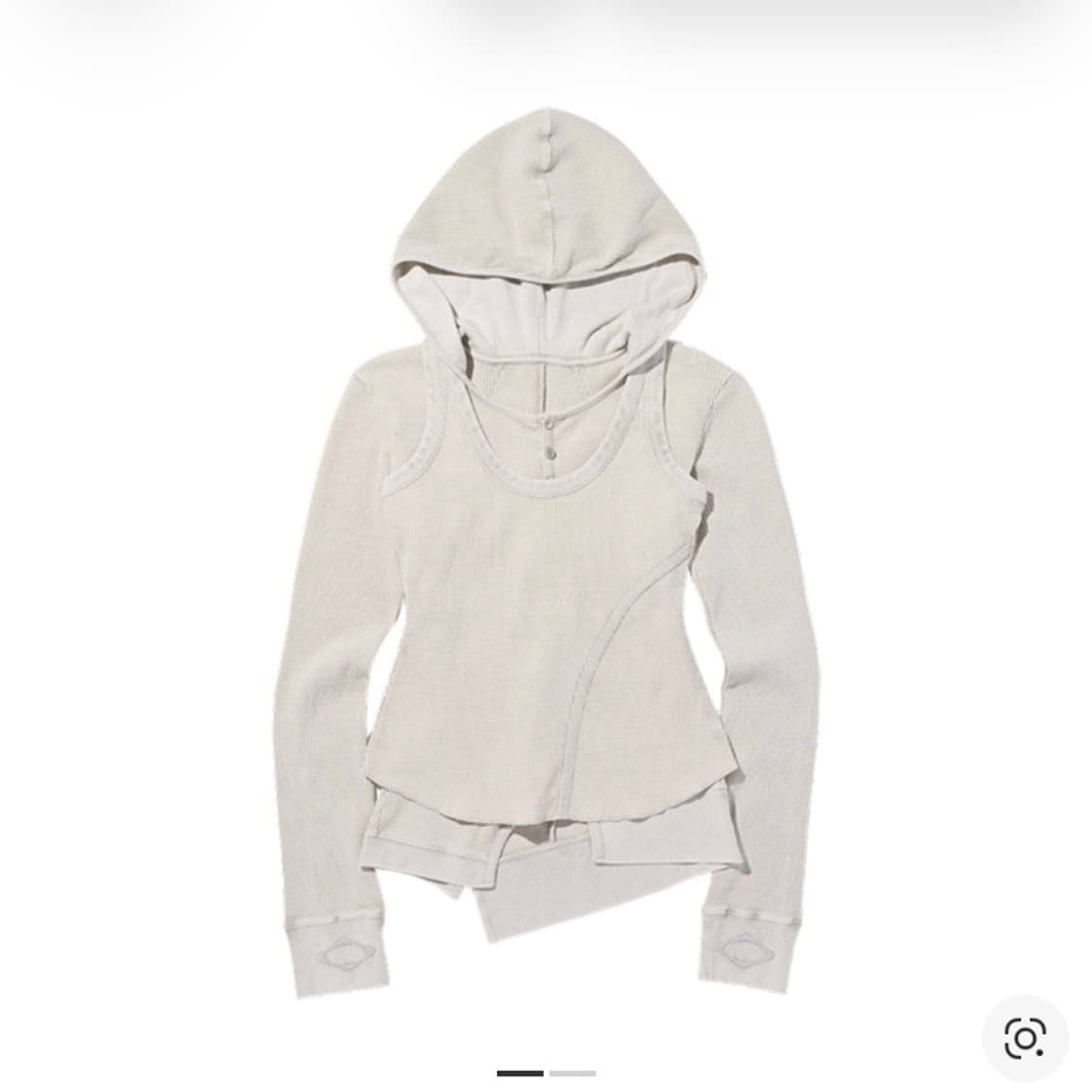 미스치프 레이어드 와플 후드 세트 블리치드 베이지 상품이미지1