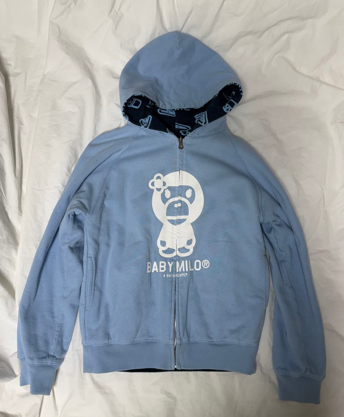 베이프 마일로 정크푸드 스카이블루 리버시블 양면 후드집업 상품이미지2