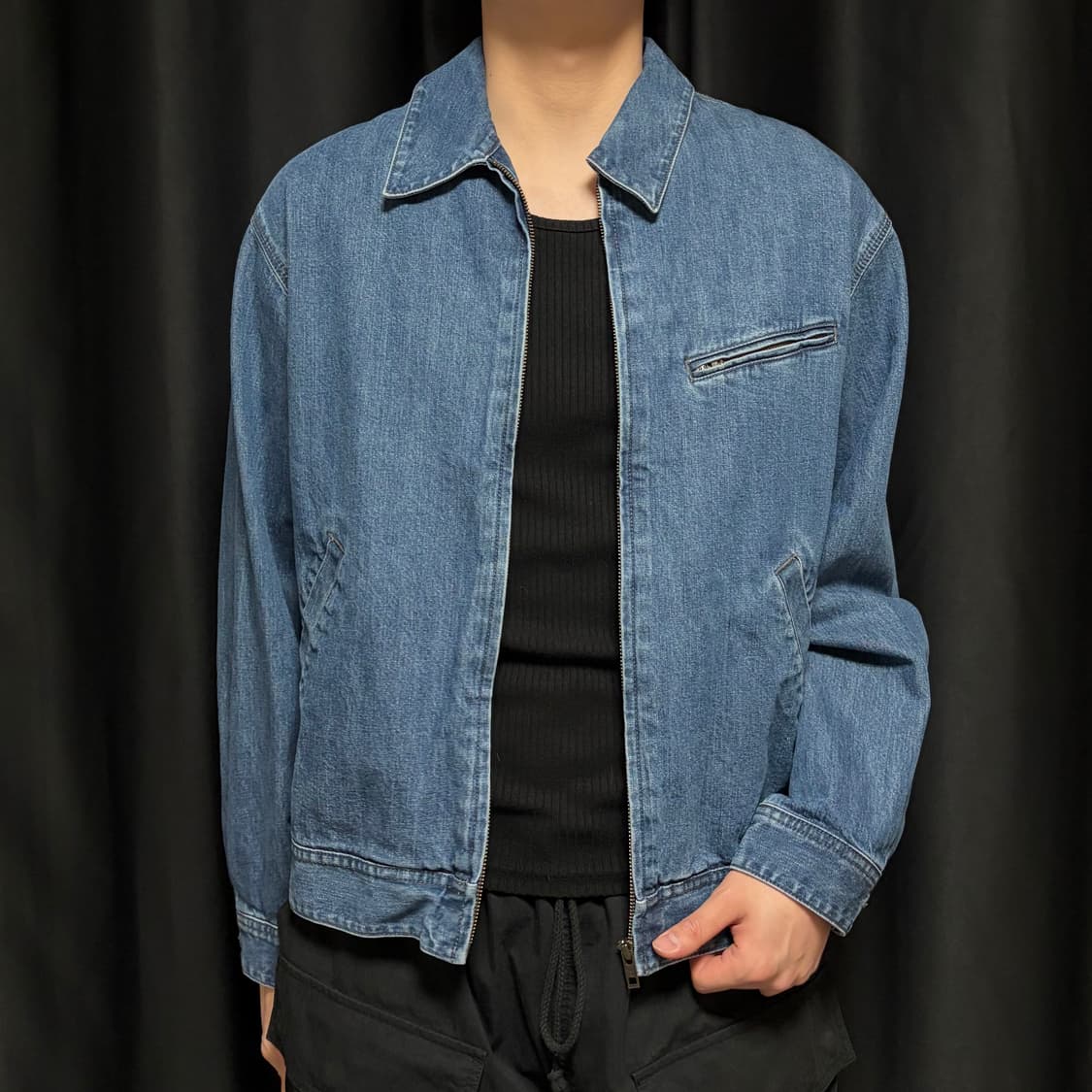 유니클로 데님 집업 블루종 L사이즈 상품이미지2