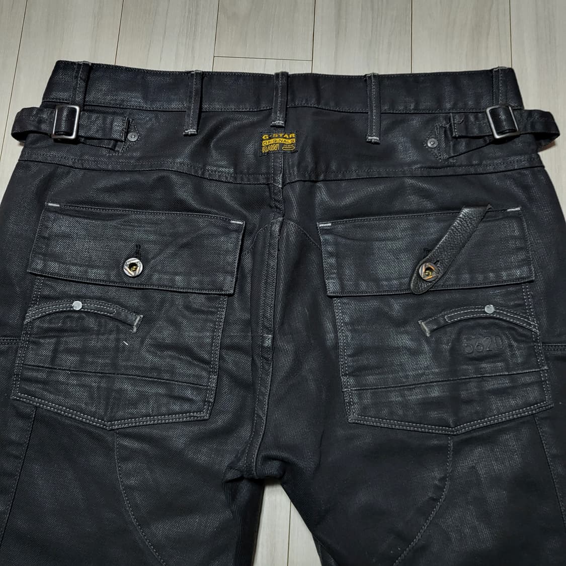 (34) G star raw 지스타로우 블랙 코팅진 펑크가죽바지 상품이미지10