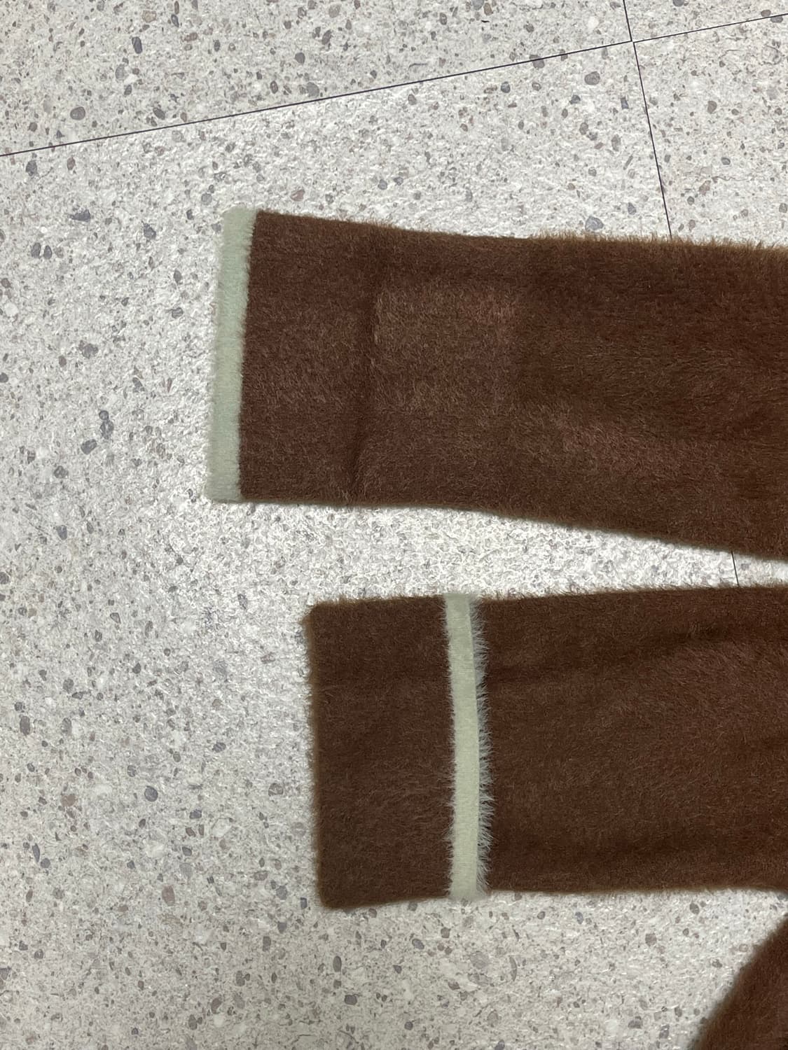 상태좋음) 나일론 퍼 여성 후드 롱 가디건 브라운 S 상품이미지9