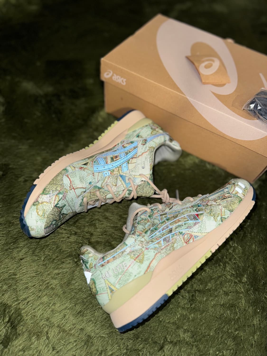 [275] 아식스 X 아트모스 젤라이트 3 아이스 그린 에이지드 맵 상품이미지5