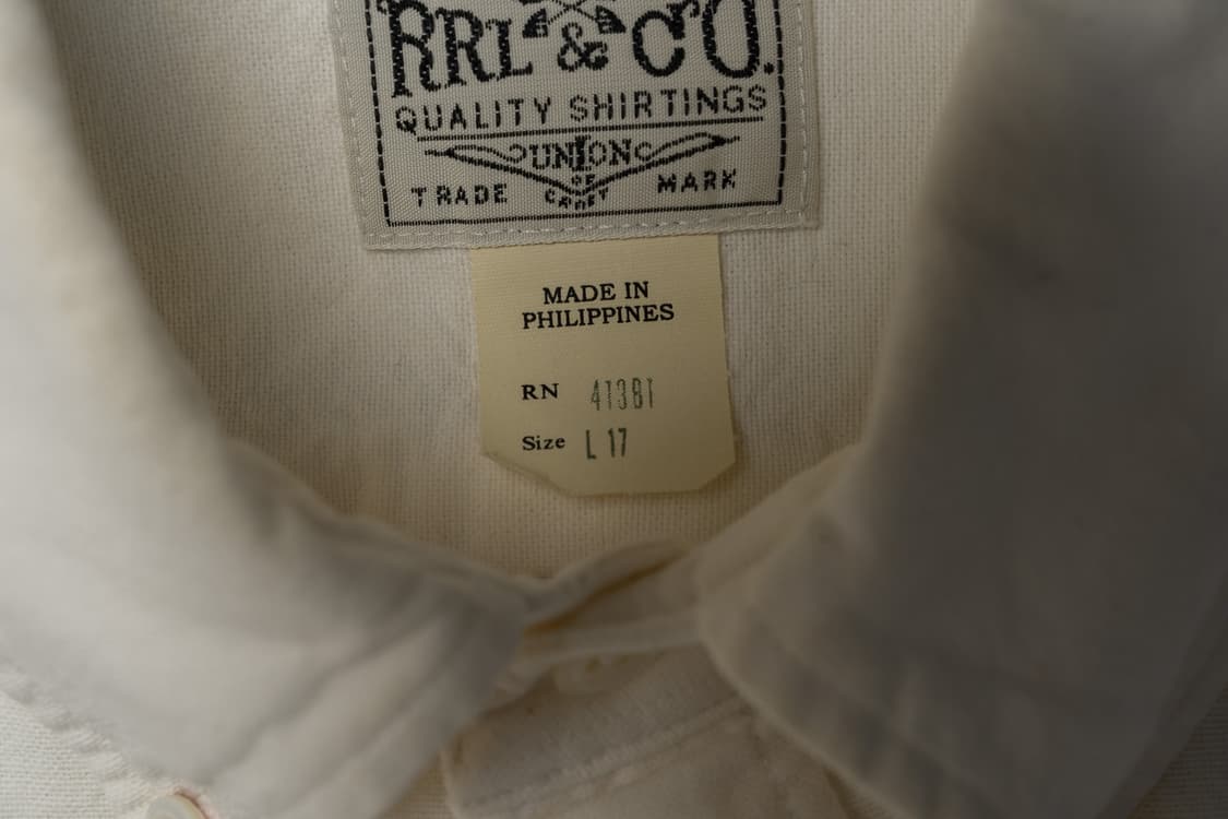 RRL 더블알엘 화이트 버튼다운 셔츠 L 상품이미지5
