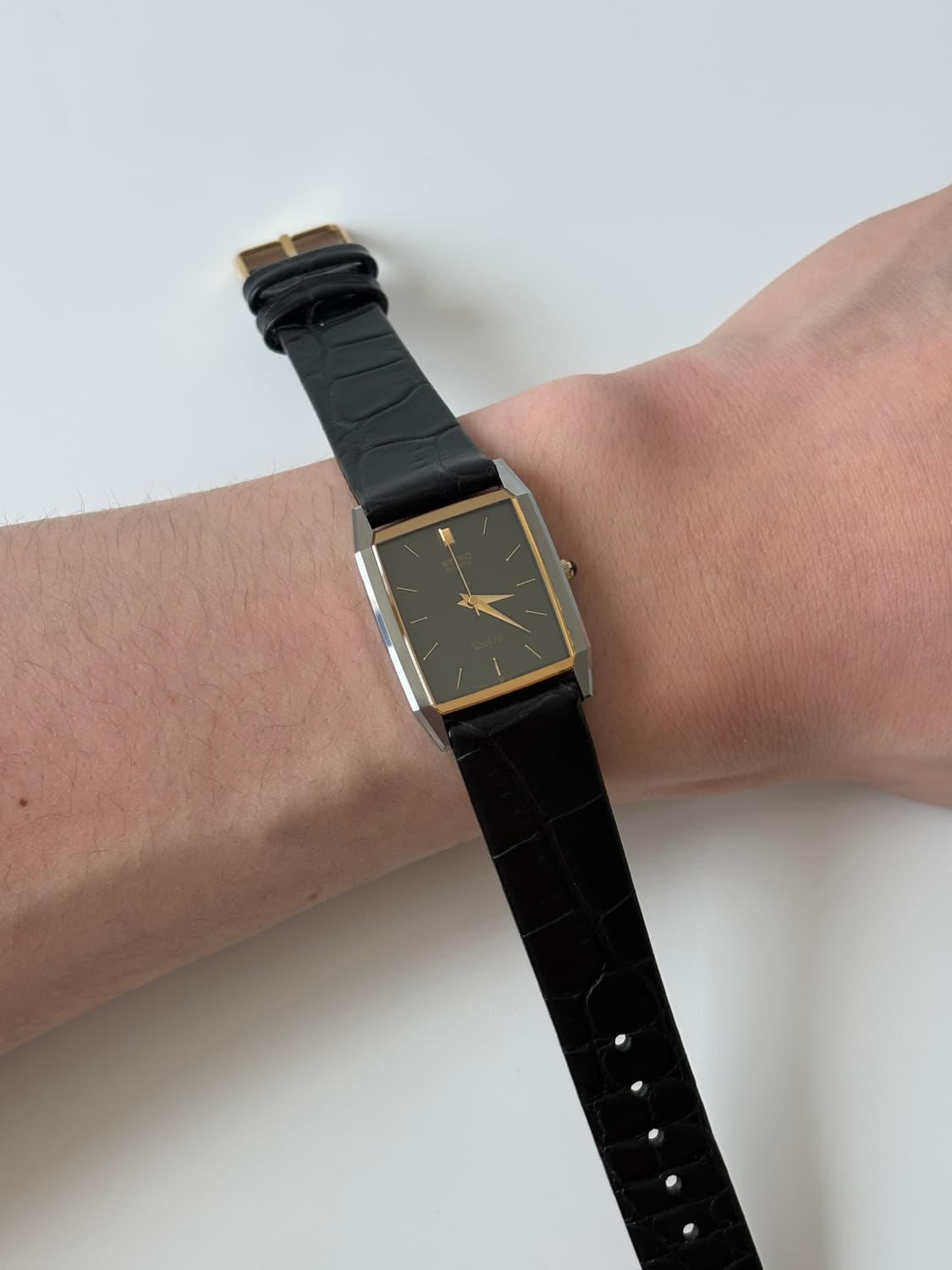 세이코 1980년대 Dolce 블랙 탱크 쿼츠 남성 상품이미지7