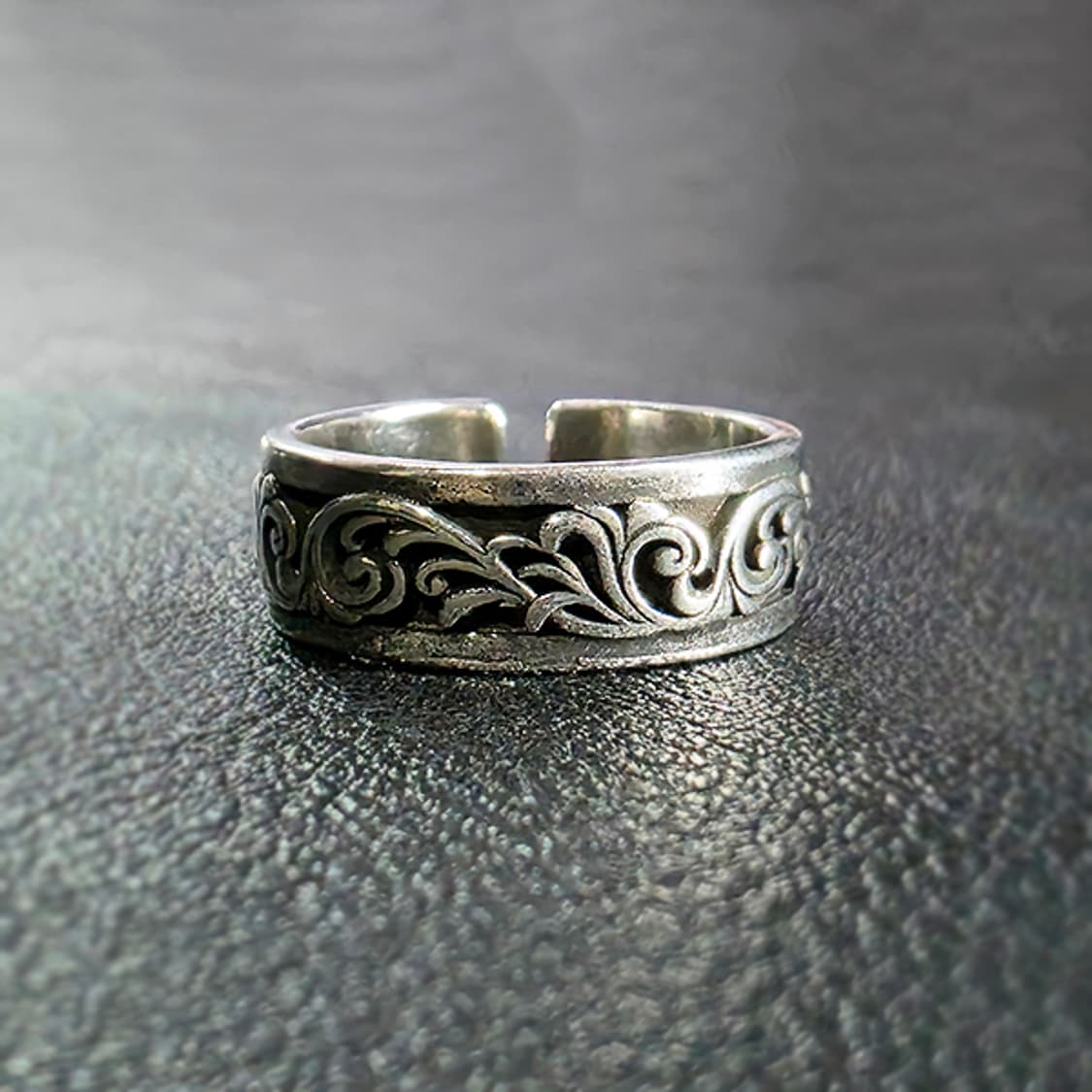 Baroque 실버 남자 엔틱 빈티지 명품 고대 문양 장식 반지 상품이미지1
