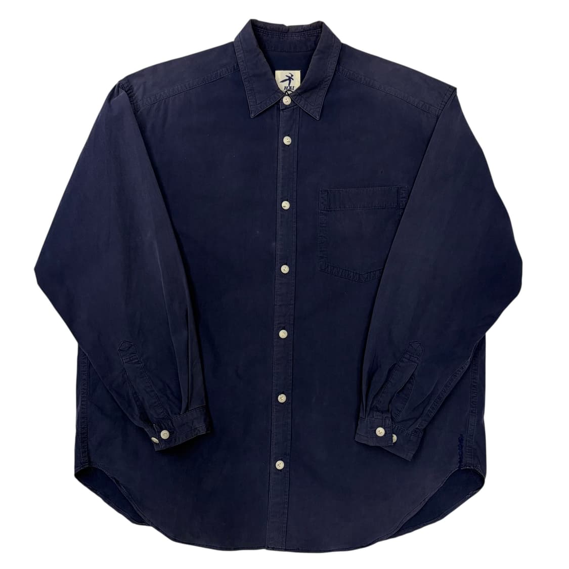 90s 이세이 미야케 Hai 스포팅 기어 네이비 워크 셔츠 XL 상품이미지1