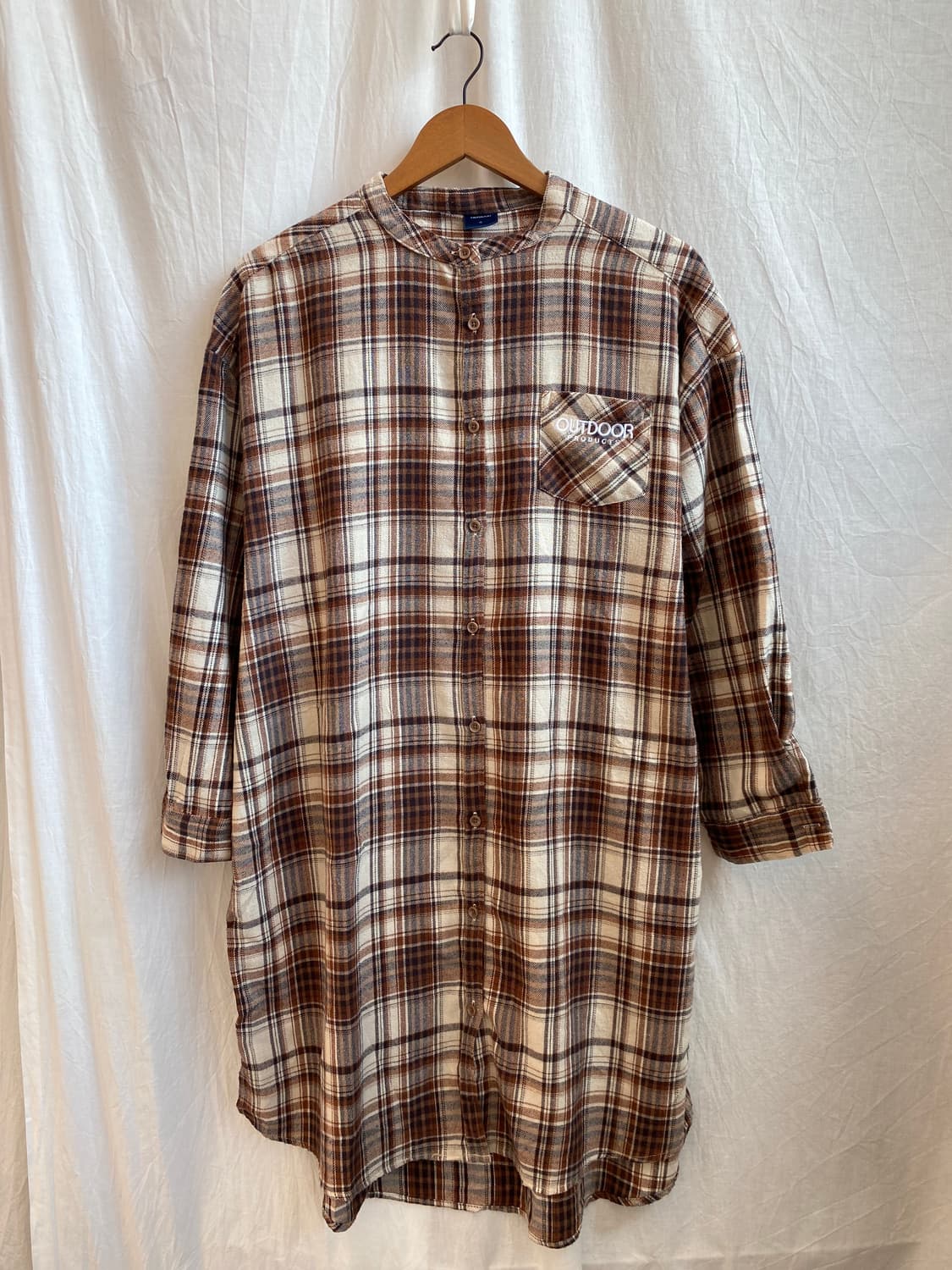 OUTDOOR 체크 7부 셔츠원피스(XL) 상품이미지2