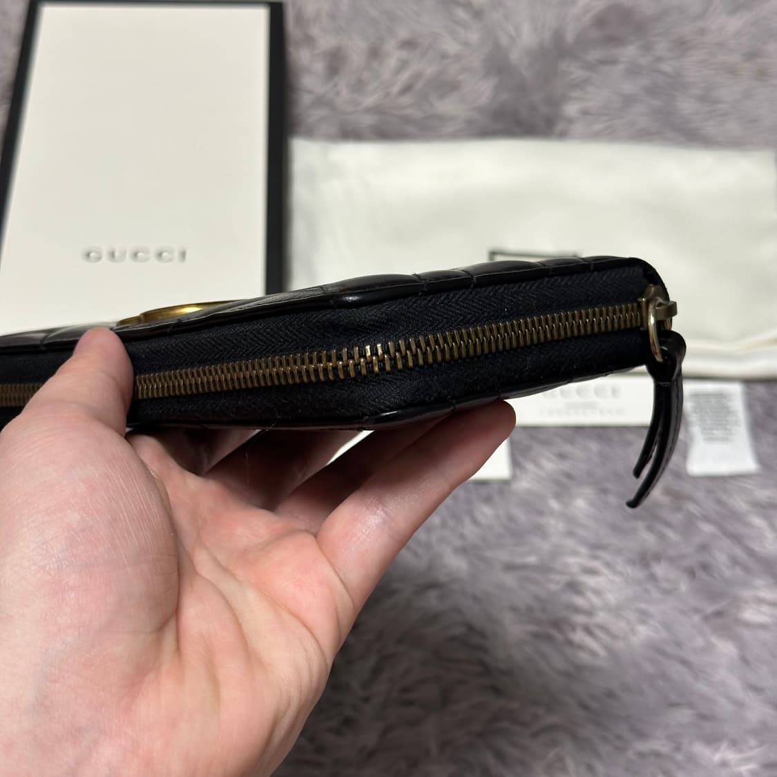 [풀구성] 구찌 GG 마몬트 마틀라세 장지갑 블랙 상품이미지8