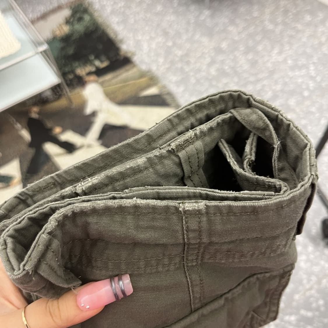 빈티지 스트릿 밀리터리 사파리 말차카키 카고 반바지 M C12281 상품이미지6