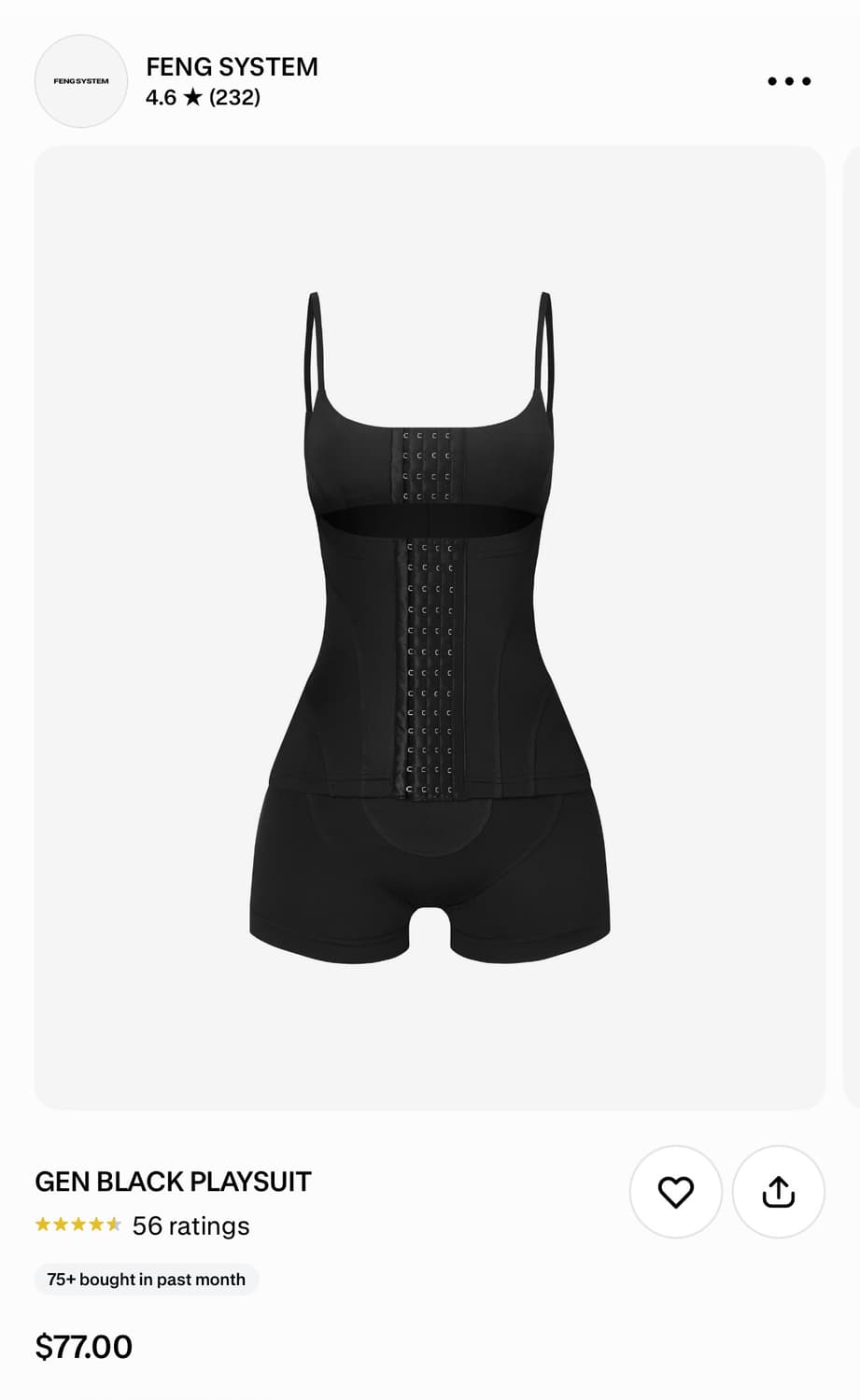 Feng System Gen Black Playsuit L 상품이미지2