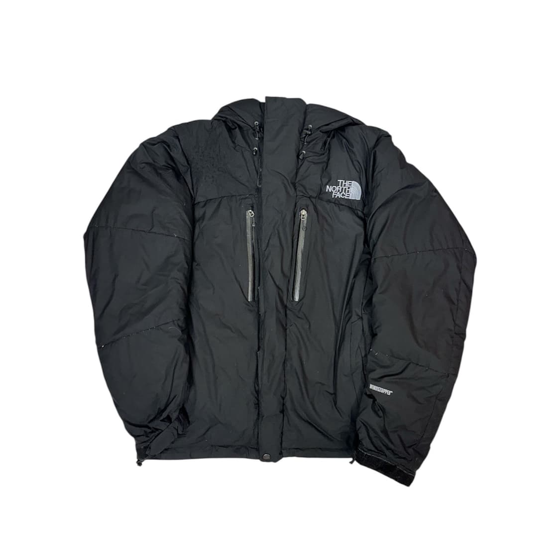 노스페이스 블랙 로고 윈드스토퍼 후드 패딩 L 상품이미지5