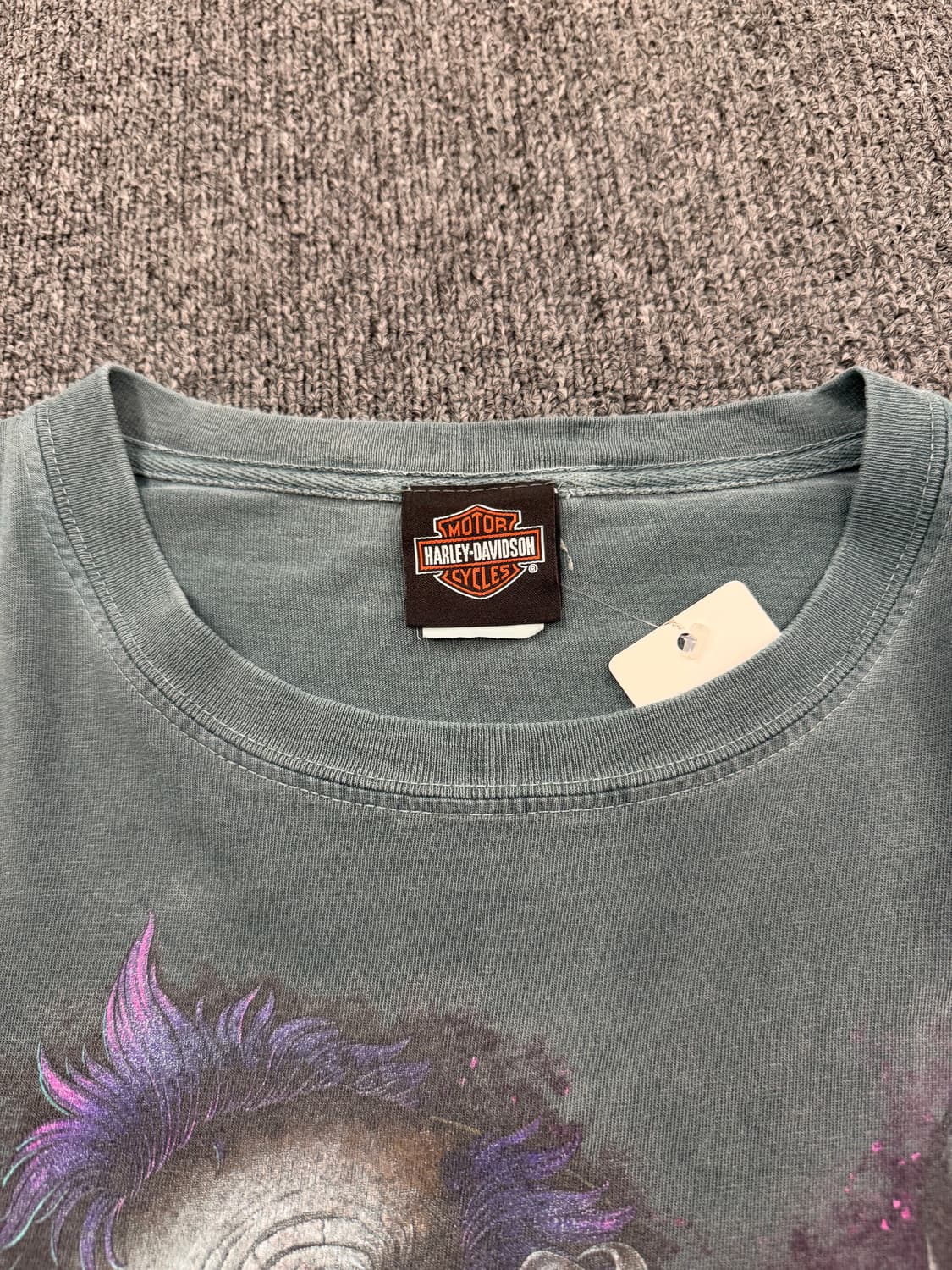 XL) 할리데이비슨 빈티지 광대 프린팅 반팔 티셔츠 상품이미지2