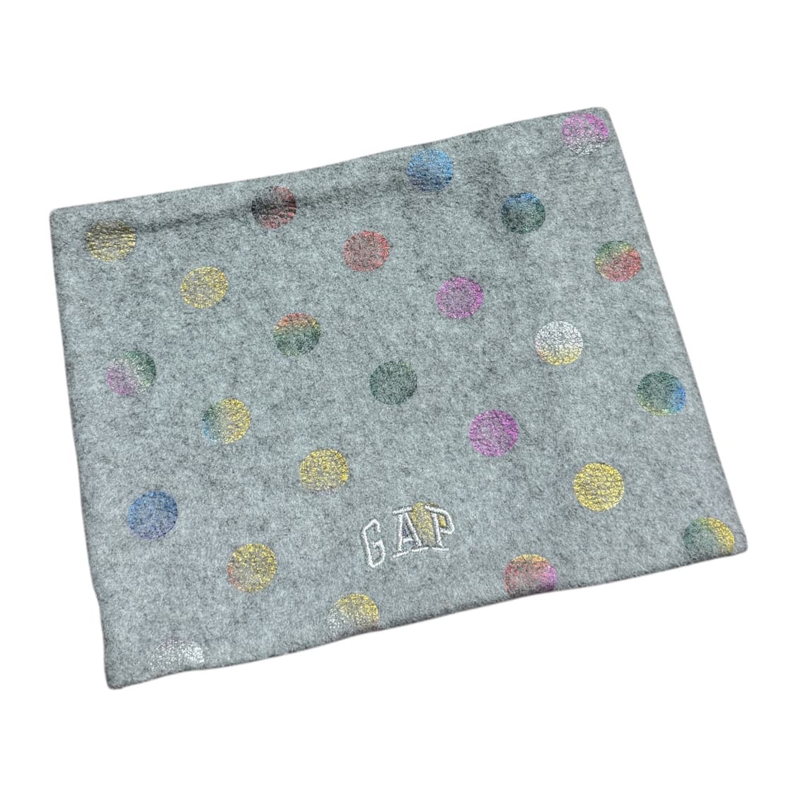 GAP 갭 도트 땡땡이 폴카 패턴 플리스 넥워머 머플러 그레이 상품이미지2