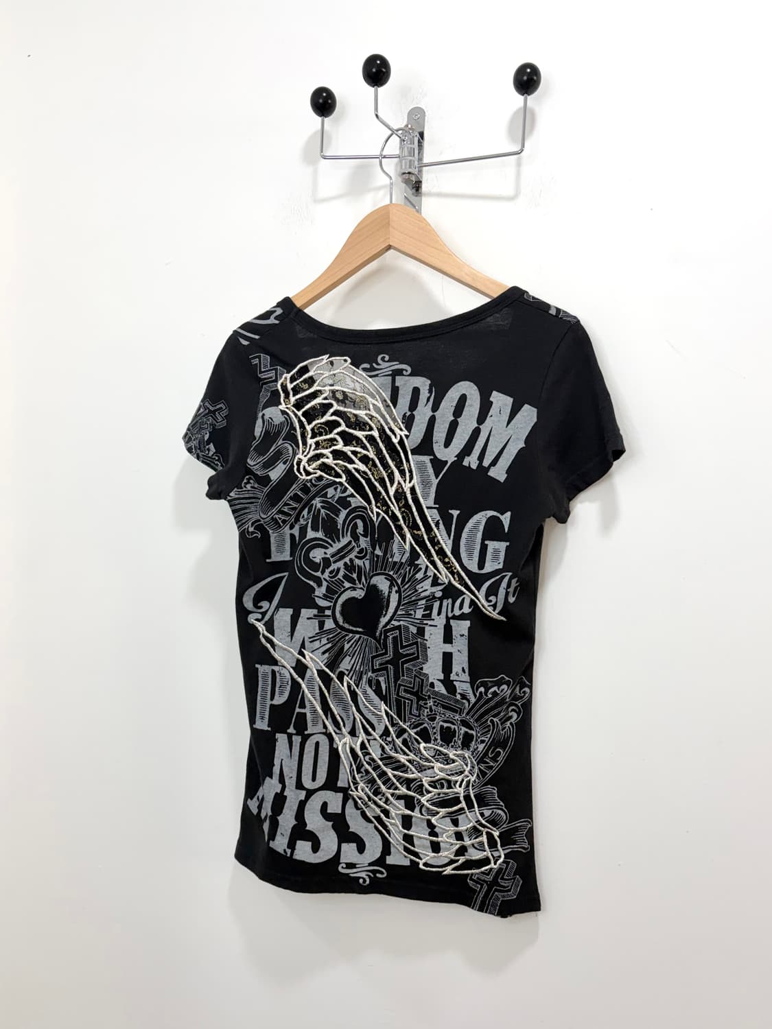 glitz y2k 프린팅 펑크 날개 반팔 티셔츠 상품이미지1