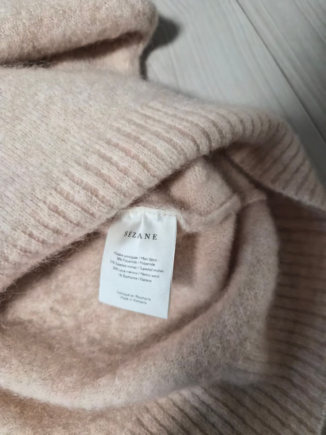 [정품] 새상품세잔  SEZANE 리본 타이 모헤어 메리노 울 니트 상품이미지4