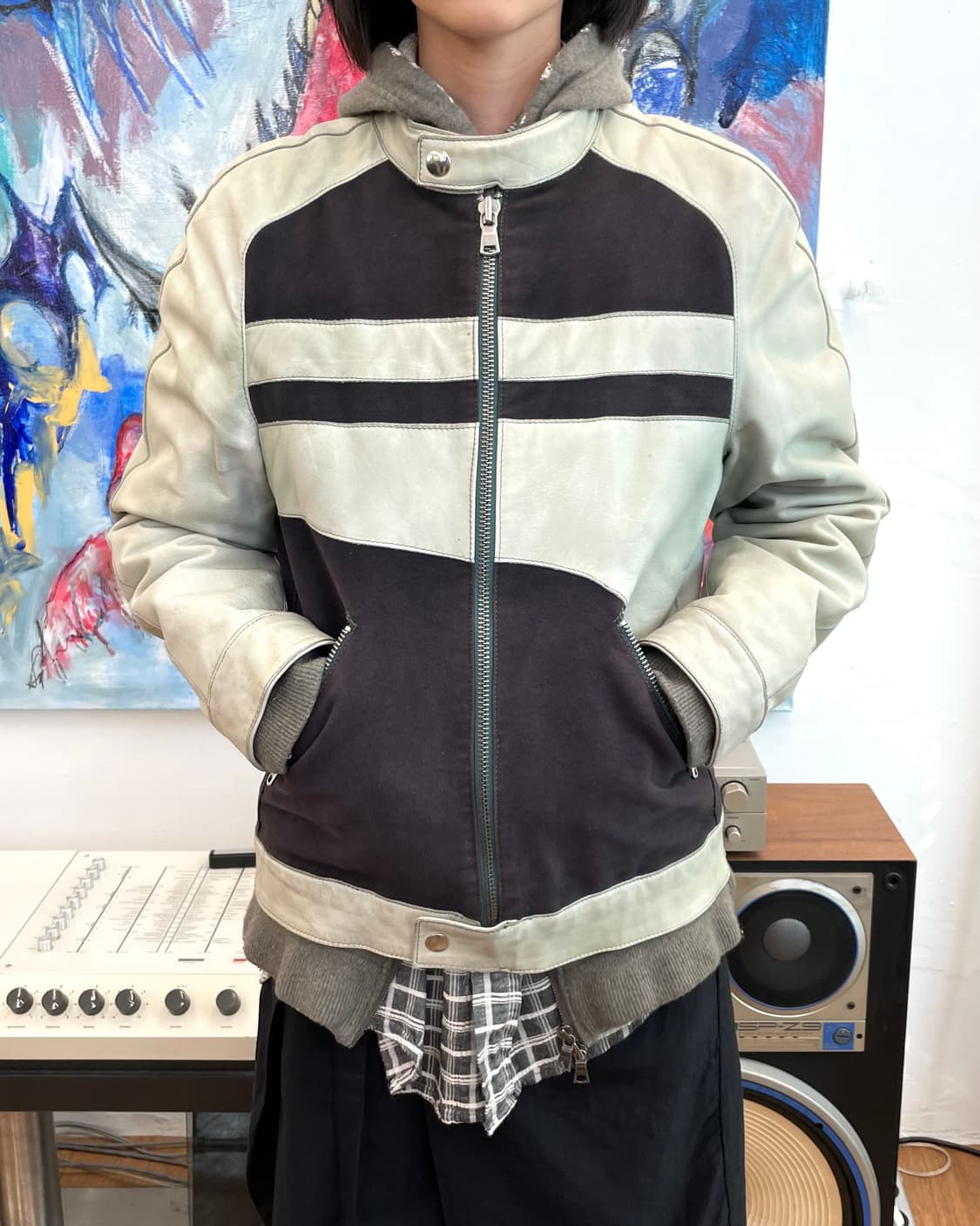 [48] 크리스티안 라크르와 05AW 레더 자켓 상품이미지1