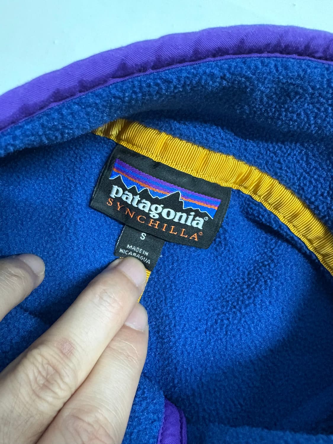 빈티지 파타고니아 신칠라 스냅티 블루/그린 멘즈S 상품이미지5