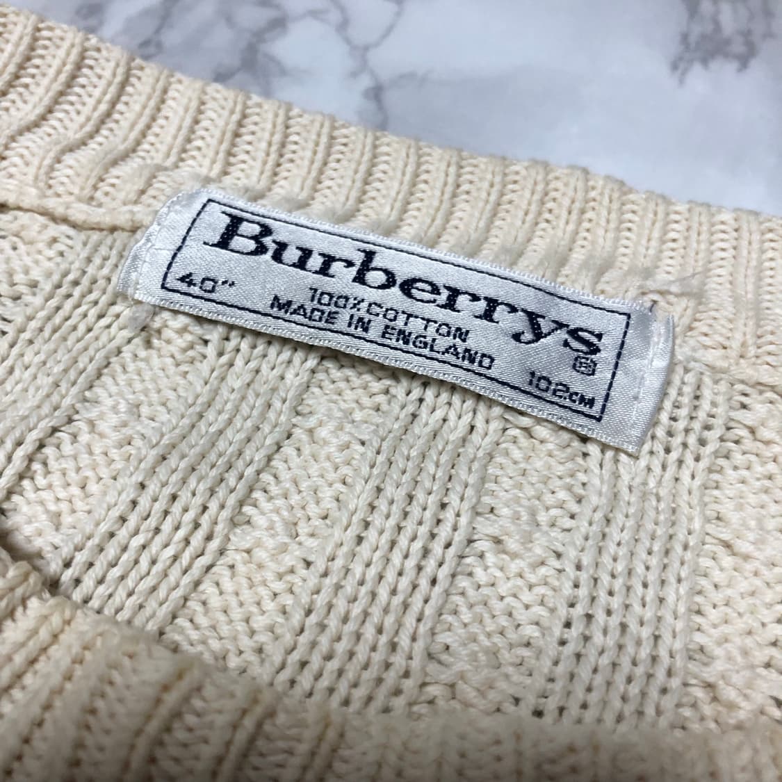 버버리 니트 남성용 케이블 아이보리 상품이미지4