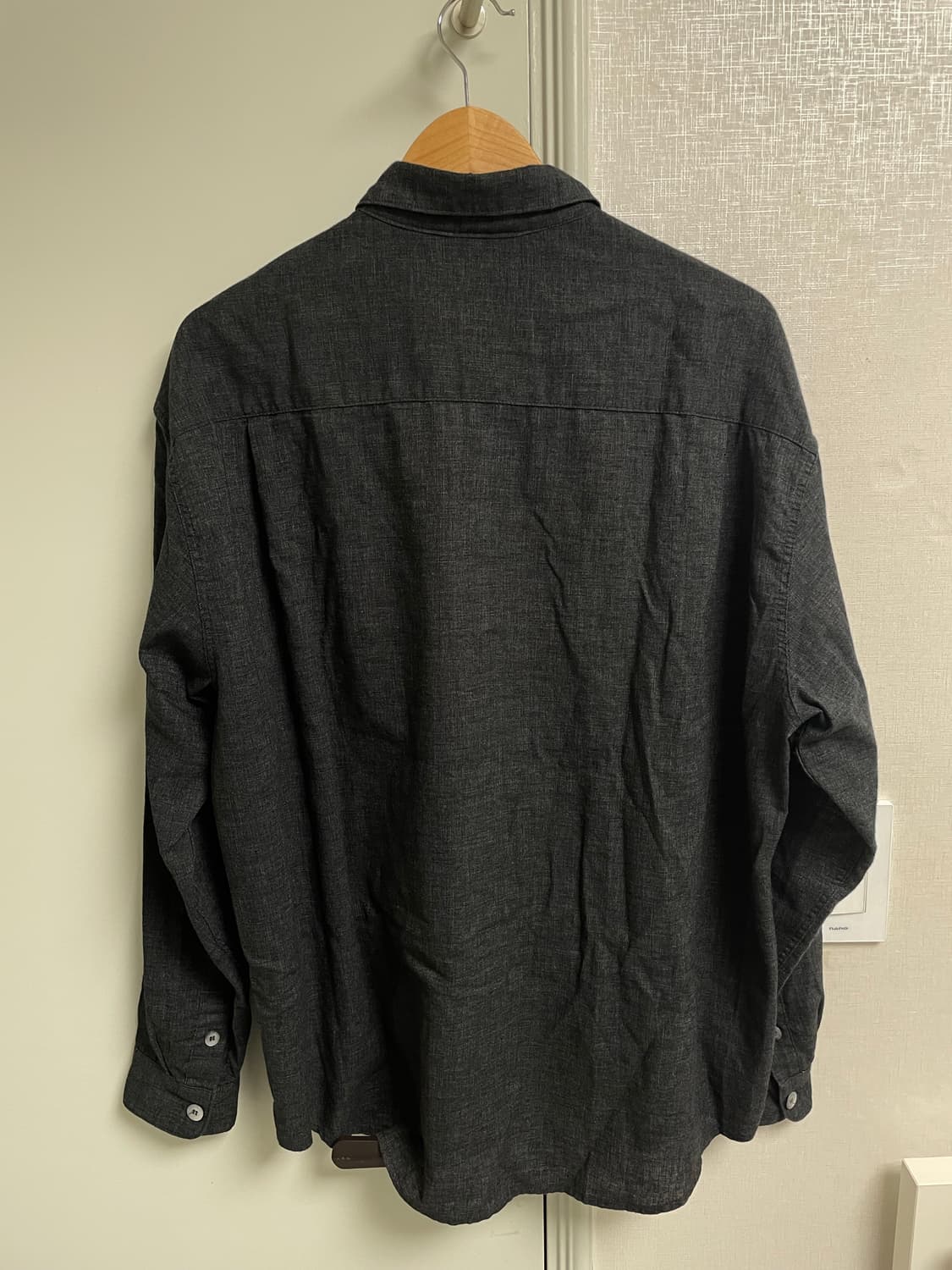 워드로브41 포엣오버셔츠 멜란지블랙 L 상품이미지4