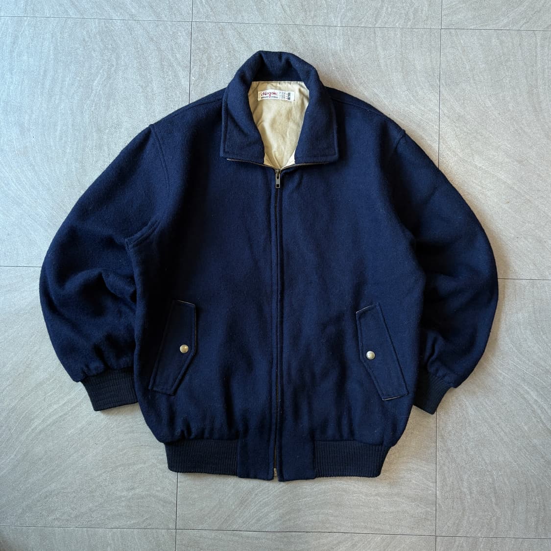 90s 90년대 생산 일본 빈티지 네이비 울 자켓 상품이미지1