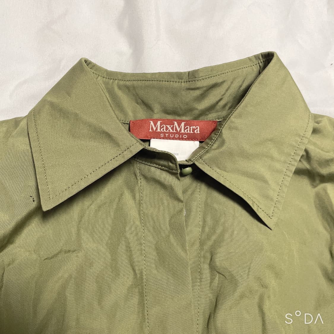 막스마라 셔츠형 플리츠 롱 원피스 카키 상품이미지3