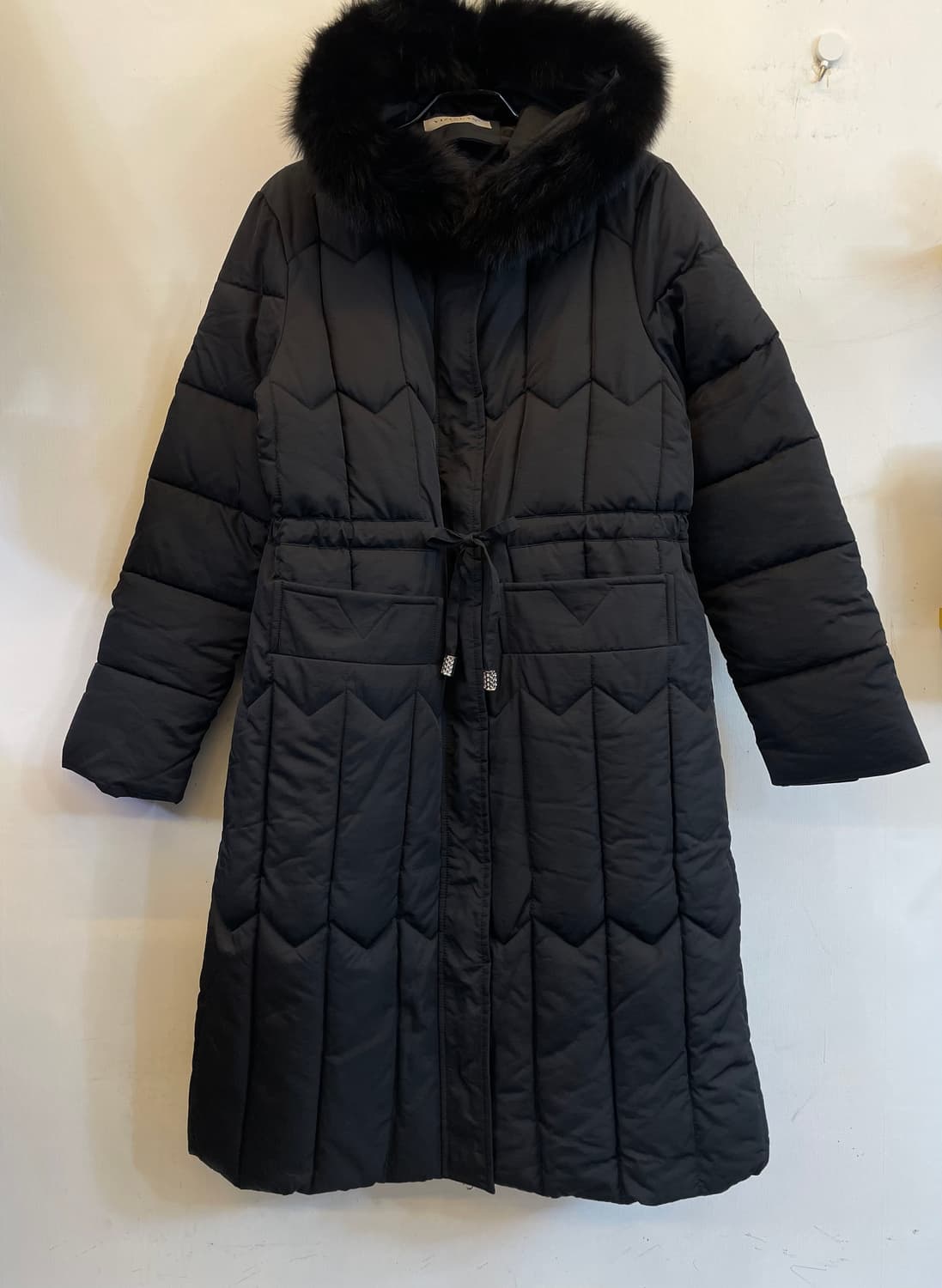 수입 허리스트링 폭스퍼 퀼팅롱패딩:) 여성롱패딩 상품이미지1