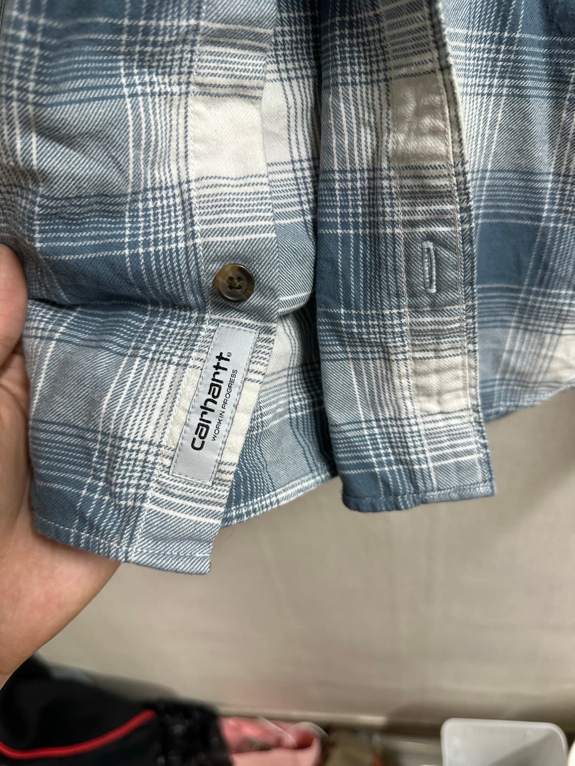 칼하트 블루 체크 셔츠 XL 상품이미지4