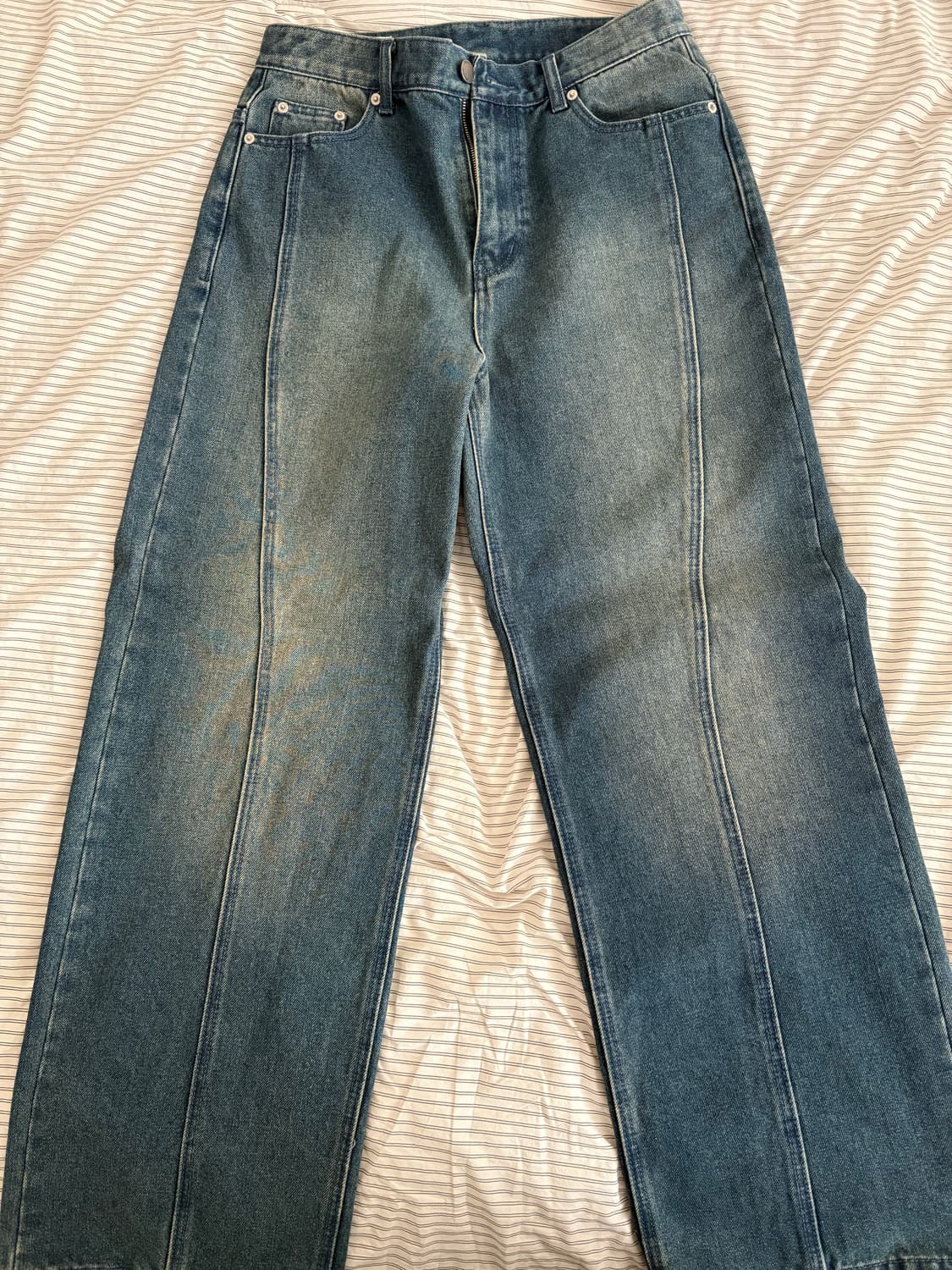 아워데이즈 웨이비 커브드 와이드 데님 팬츠 (M) 상품이미지2