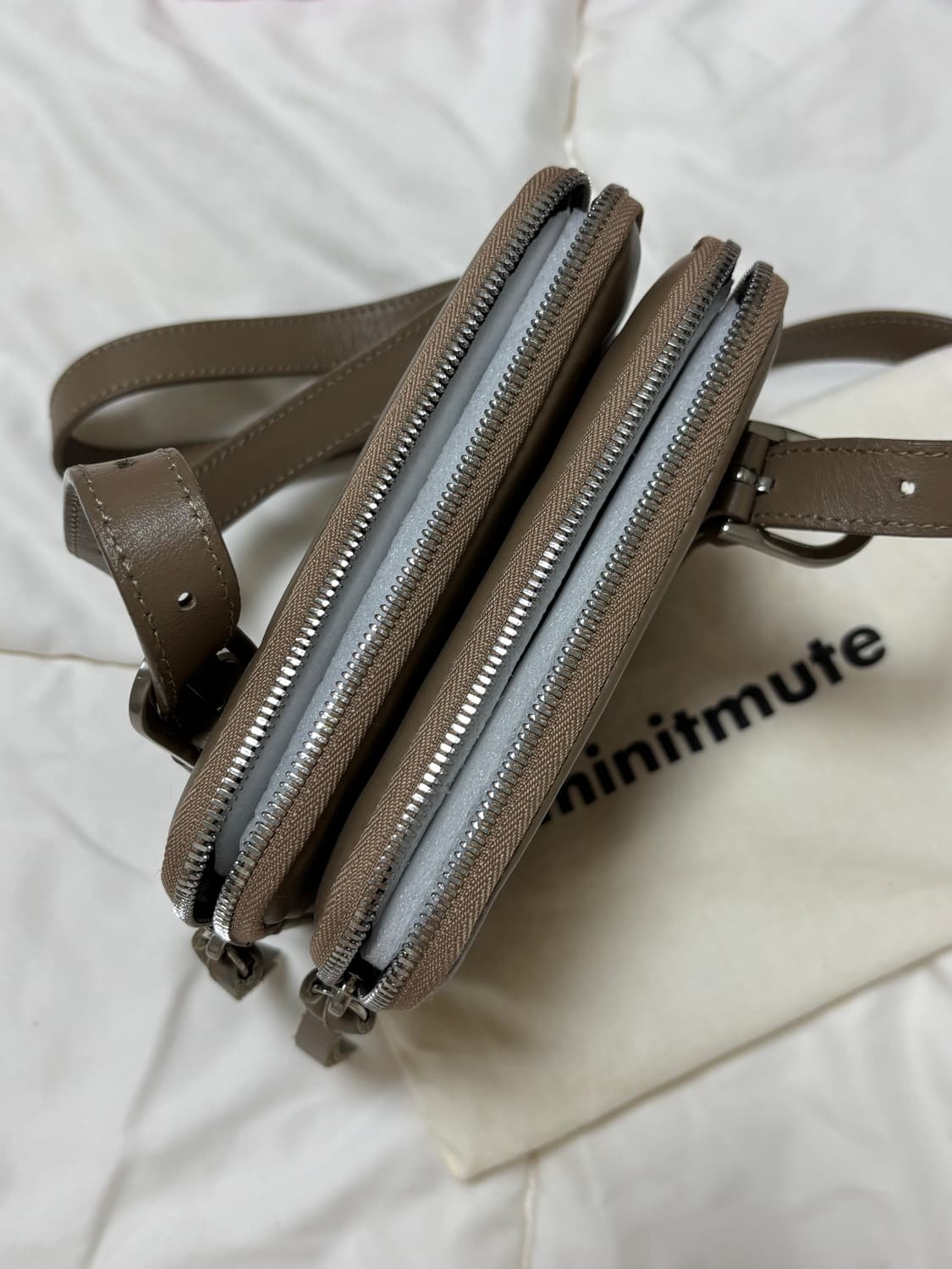 미닛뮤트 트윈스퀘어백 그레이베이지 상품이미지6