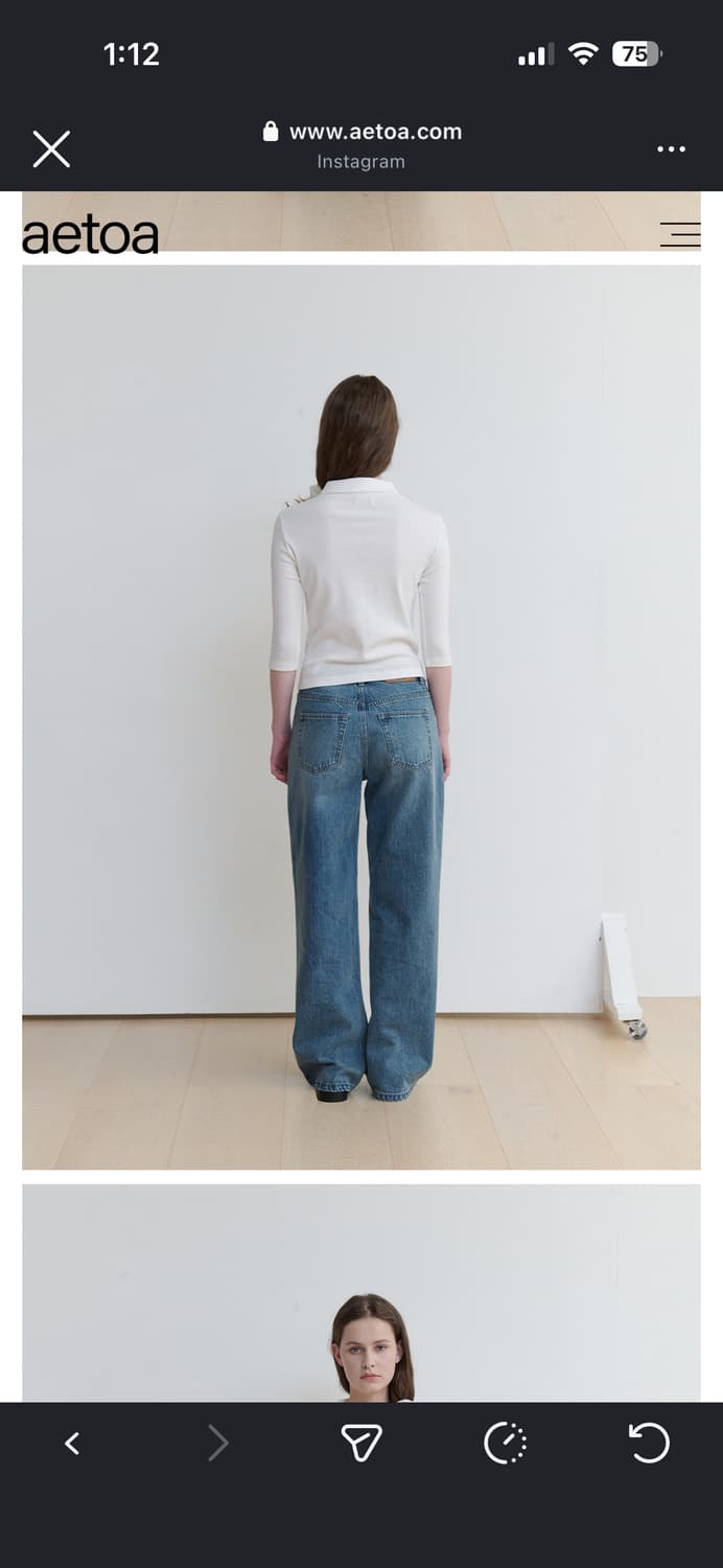 aetoa에토아 미드 라이즈 루즈 진 블루 M 상품이미지3